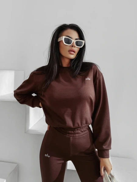 Komplet damski OLAVOGA MOSSEIL 2025 brąz - maWer Fashion