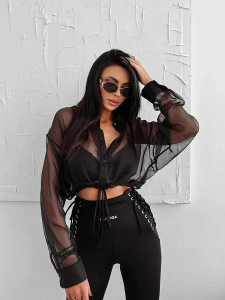 Koszula damska OLAVOGA WILD EDGE 2025 czarna - maWer Fashion