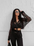 Koszula damska OLAVOGA WILD EDGE 2025 czarna - maWer Fashion