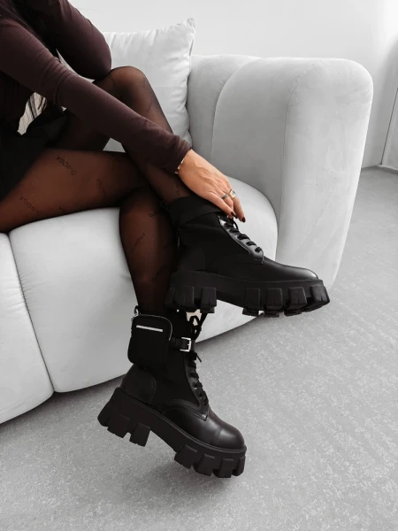 Buty workery damskie OLAVOGA TREAKLY 2025 czarne - maWer Fashion