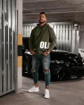 Bluza męska OLAVOGA PULSE 2025 khaki - maWer Fashion