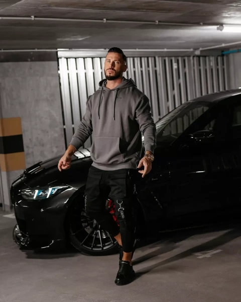 Bluza męska OLAVOGA TAZON 2025 szara - maWer Fashion