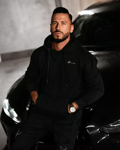 Bluza męska OLAVOGA TAZON 2025 czarna - maWer Fashion