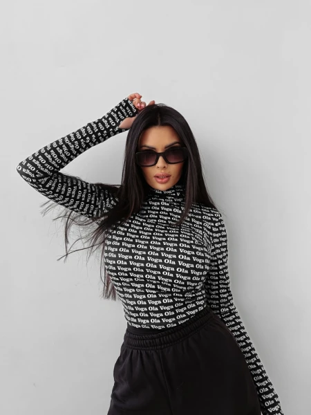 Bluzka damska OLAVOGA COREFIELD 2025 czarna z beżem - maWer Fashion