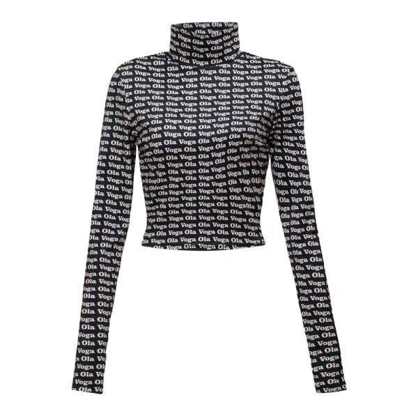 Bluzka damska OLAVOGA COREFIELD 2025 czarna z beżem - maWer Fashion