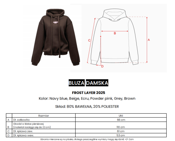 Bluza damska OLAVOGA FROST LAYER 2025 - brąz - maWer Fashion