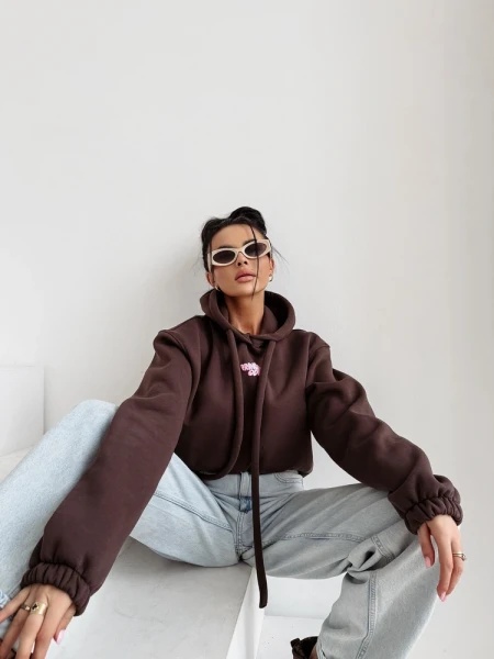 Bluza damska OLAVOGA FROST LAYER 2025 - brąz - maWer Fashion