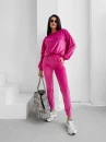Welurowy komplet damski OLAVOGA VELVET ASH 2025 - amarant - maWer Fashion