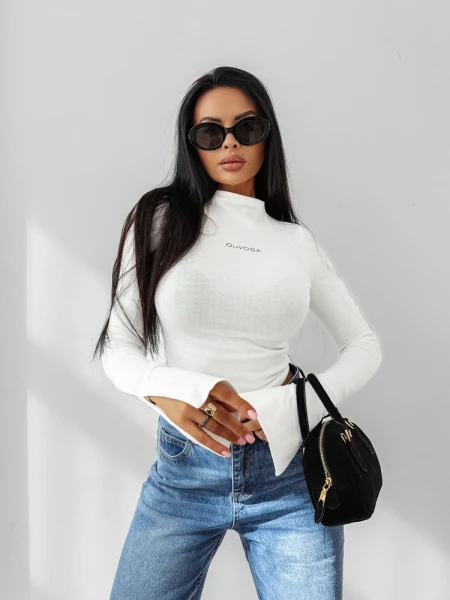 Bluzka damska OLAVOGA AUTUMN HUG 2025 - ecru maWer Fashion