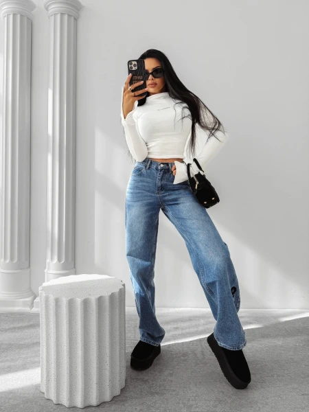 Bluzka damska OLAVOGA AUTUMN HUG 2025 - ecru maWer Fashion