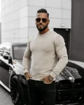 Sweter męski OLAVOGA LIWOTI 2025 beżowy - maWer Fashion