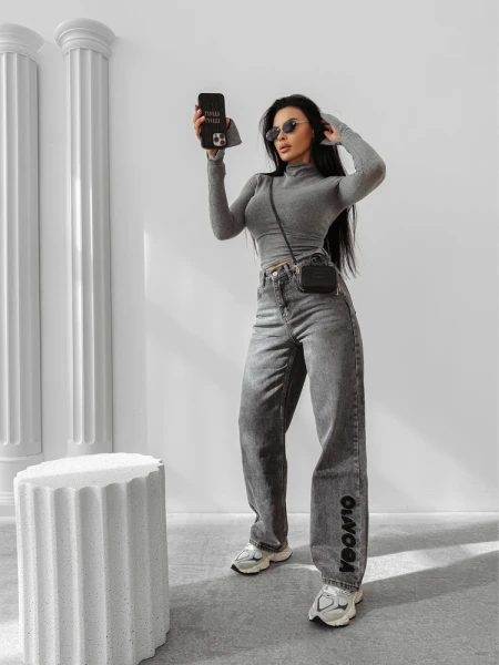 Spodnie damskie OLAVOGA NIDO 2025 szare - maWer Fashion