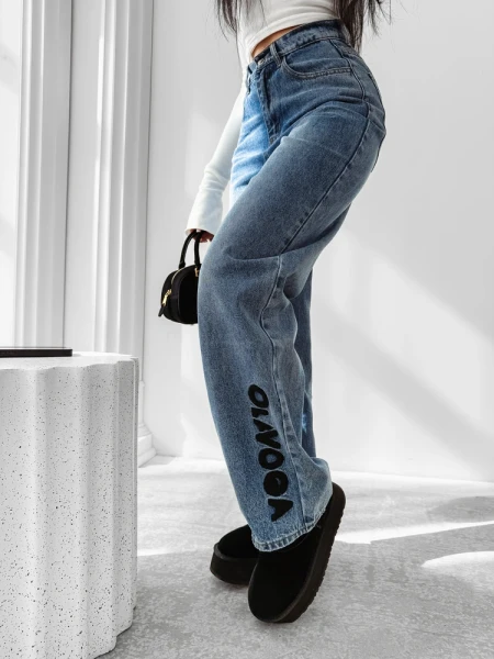 Spodnie damskie OLAVOGA NIDO 2025 niebieskie - maWer Fashion