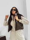 Kamizelka damska OLAVOGA PUFF CLOUD 2025 brązowa - maWer Fashion