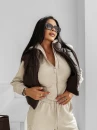 Kamizelka damska OLAVOGA PUFF CLOUD 2025 brązowa - maWer Fashion