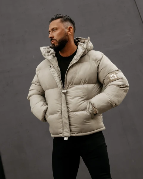 Kurtka męska OLAVOGA CASTE 2025 beżowa - maWer Fashion