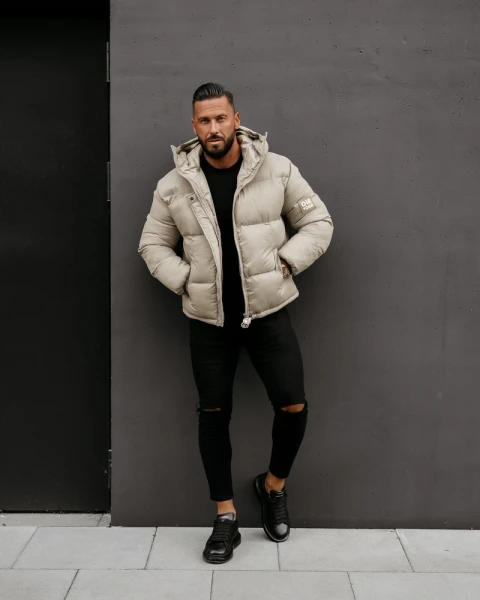 Kurtka męska OLAVOGA CASTE 2025 beżowa - maWer Fashion