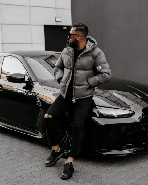 Kurtka męska OLAVOGA CASTE 2025 grafitowa - maWer Fashion