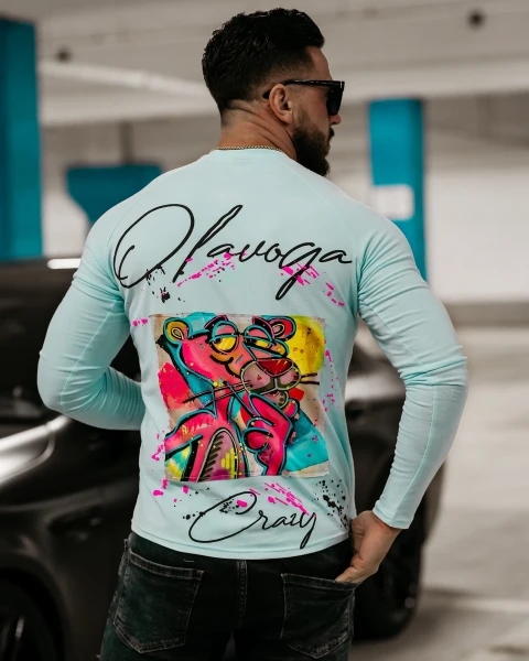 Bluzka męska longsleeve OLAVOGA HUNTER błękit - maWer Fashion