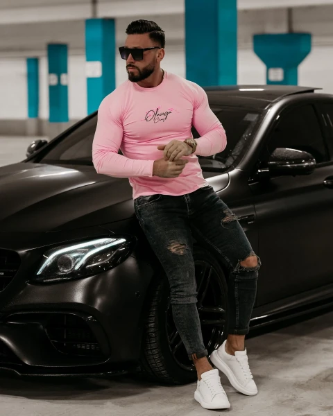 Bluzka męska longsleeve OLAVOGA HUNTER róż - maWer Fashion