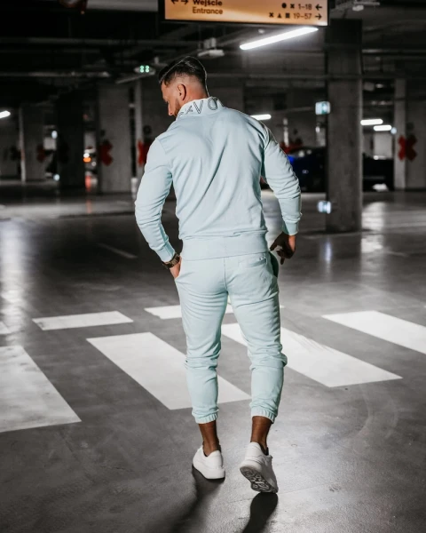 Komplet męski OLAVOGA LOG 2025 miętowy - maWer Fashion