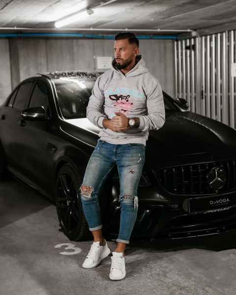 Bluza męska OLAVOGA FORME 2025 szara - maWer Fashion
