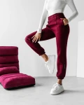 Spodnie damskie OLAVOGA TELO 2025 bordo - mawer Fashion