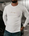 Longsleeve bluzka męska OLAVOGA MINIMALIST MAN 2025 ecru - maWer Fashion