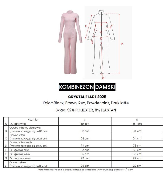 Kombinezon damski OLAVOGA CRYSTAL FLARE 2025 ciemne latte - maWer Fashion