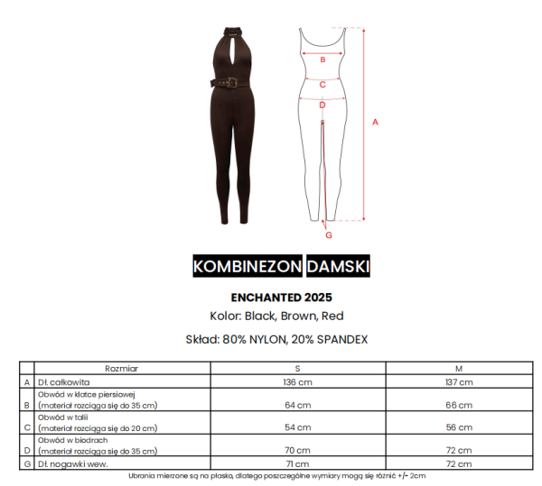 Kombinezon damski OLAVOAGA ENCHANTED 2025 czerwony - maWer Fashion