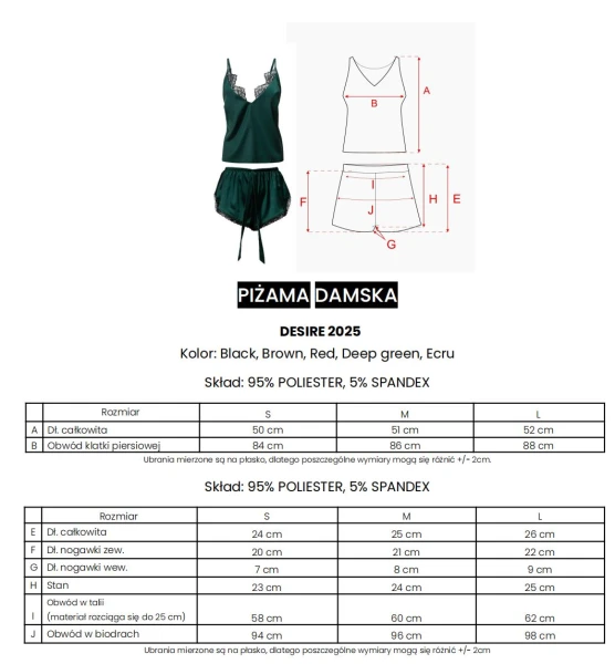 Piżama damska OLAVOGA DESIRE 2025 czarna - maWer Fashion