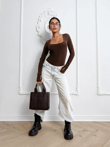 Body damskie OLAVOGA ETERNAL GRACE brąz - maWer Fashion