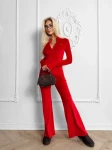 Kombinezon damski OLAVOGA CRYSTAL FLARE 2025 czerwony - maWer Fashion