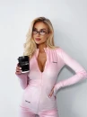 Kombinezon damski OLAVOGA CRYSTAL FLARE 2025 pudrowy róż - maWer Fashion