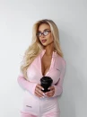 Kombinezon damski OLAVOGA CRYSTAL FLARE 2025 pudrowy róż - maWer Fashion