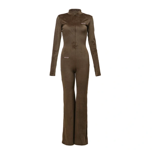 Kombinezon damski OLAVOGA CRYSTAL FLARE 2025 ciemne latte - maWer Fashion