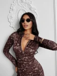 Kombinezon damski OLAVOGA NIGHTFALL 2025 brązowy - maWer Fashion