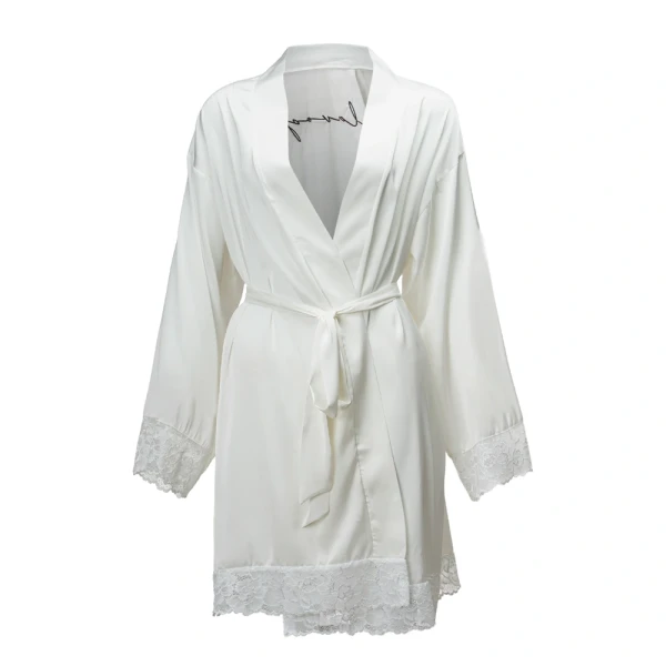 Szlafrok damski OLAVOGA SAFFRON 2025 ecru - maWer Fashion