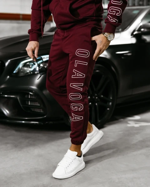 Komplet męski OLAVOGA UMRISS 2025 bordo - maWer Fashion