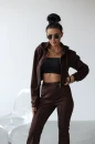 Komplet damski OLAVOGA TUTO 2025 brąz - maWer Fashion
