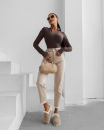 Body damskie OLAVOGA ESSENTIAL RIB 2025 brąz  - maWer Fashion