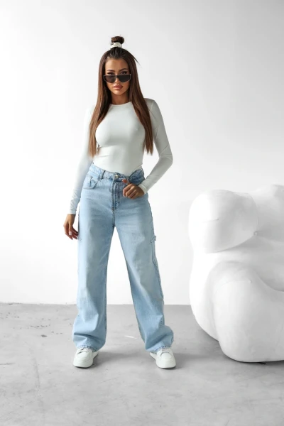 Bluzka damska OLAVOGA BASIT 2025 ecru - maWer Fashion