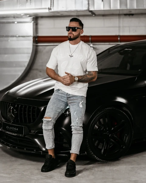 T-shirt męski OLAVOGA BALE 2025 ecru - maWer Fashion