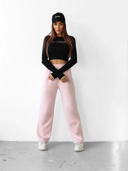 Spodnie damskie OLAVOGA HOYO 2025 pudrowy róż - maWer Fashion