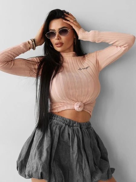 Sweter damski OLAVOGA PIPER 2025 pudrowy róż - maWer Fashion