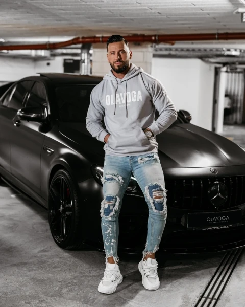 Bluza męska OLAVOGA COLD 2025 szara - maWer Fashion