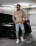 Bluza męska OLAVOGA BLADE 2025 beżowa - maWer Fashion
