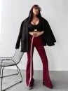 Spodnie damskie OLAVOGA CLOCHE 2025 bordowe - maWer Fashion