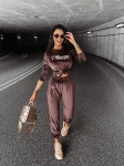 Welurowy komplet damski OLAVOGA SOULMATE brąz – maWer Fashion