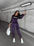 Welurowy komplet damski OLAVOGA SOULMATE śliwka – maWer Fashion